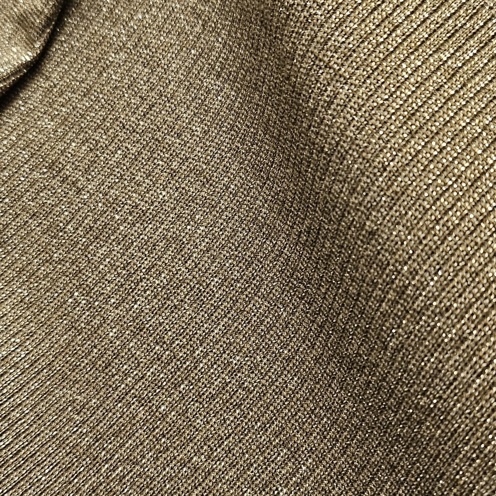Muted Gold Ribbed Top with Textured Weave
